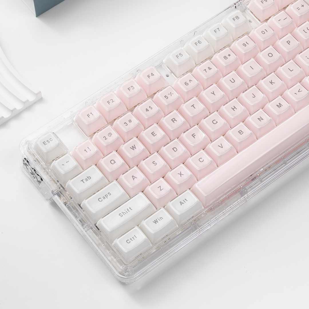Crystal Transparent Keycaps Pi - Pc Gaming Pink review and price