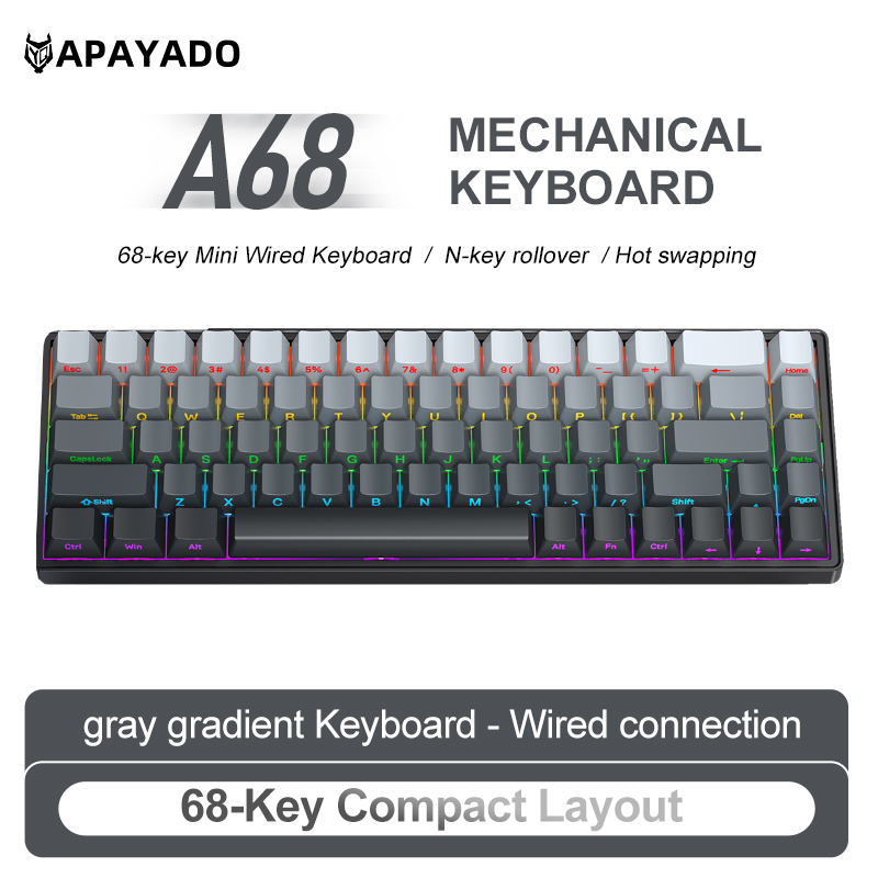 APAYADO A68 Wired Mechanical K - Pc Gaming Pink review and price